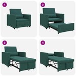 vidaXL Canapé Lit Simple Vert foncé 90 x 165 x 87 cm tissu