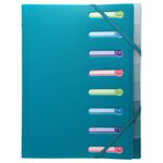 Trieur Polypropylène 3 Rabats 8 Compartiments Opak - Couleurs Assorties - X 10 - Exacompta