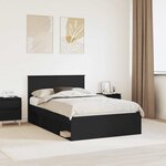 vidaXL Cadre de lit Noir 135 x 190 cm Bois d'ingénierie