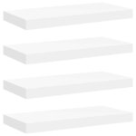 vidaXL Étagères murales flottantes 4 Pièces Blanc 50x23x3 8 cm MDF