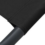 Vidaxl lit de repos d'extérieur avec auvent noir