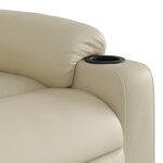 vidaXL Fauteuil inclinable de massage Crème Similicuir