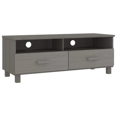 vidaXL Meuble TV HAMAR Gris clair 106x40x40 cm Bois massif de pin