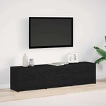 vidaXL Armoire TV avec LEDs avec tiroir Chêne noir 162 x 34 x 40 cm