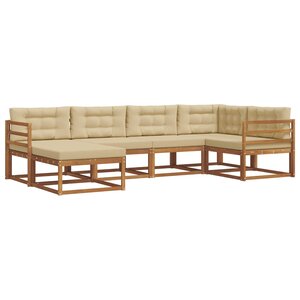 vidaXL Ensemble de canapés d'extérieur 6 Pièces Naturel et Beige