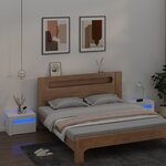 vidaXL Tables de chevet 2 Pièces avec LED Blanc 60x35x40 cm