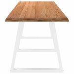 vidaXL Table à manger avec bord naturel 320x80x74 cm bois massif chêne
