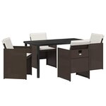 vidaXL Ensemble de salle à manger pour jardin 5 Pièces Marron polyrotin