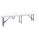 vidaXL Bancs de jardin pliables 2 Pièces 180 cm PEHD Blanc