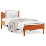 vidaXL Cadre de lit sans matelas cire marron 90x190 cm bois pin massif