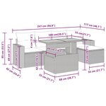 vidaXL Salon de jardin 6 Pièces avec coussins noir résine tressée