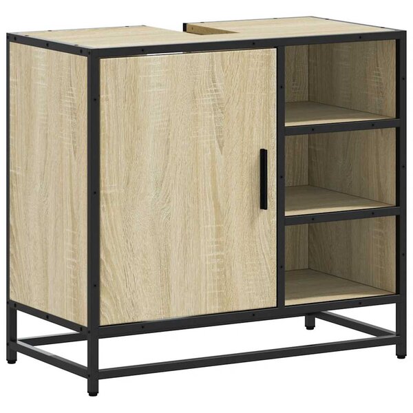 vidaXL Meuble de salle de bain avec lavabo Chêne Sonoma 65 x 33 x 60 cm Bois d'ingénierie