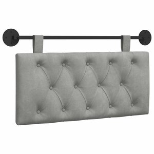 vidaXL Tête de lit suspendue Avec lumière LED Gris clair Velours