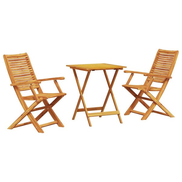 vidaXL Ensemble bistro pliant 3 Pièces Marron Bois d'acacia massif