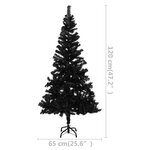 vidaXL Arbre de Noël artificiel pré-éclairé et boules noir 120 cm PVC