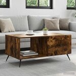 vidaXL Table basse Chêne fumé 90 x 50 x 40 cm Bois d'ingénierie