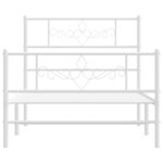 vidaXL Cadre de lit métal sans matelas avec pied de lit blanc 75x190cm