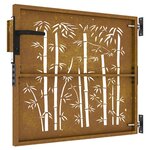 vidaXL Portail de jardin 85x75 cm acier corten design de bambou