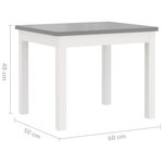 vidaXL Ensemble de table et chaises enfants 3 Pièces Blanc et gris MDF