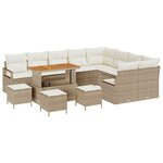 vidaXL Ensemble de canapé de jardin avec coussin 13 Pièces Beige et crème