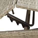 vidaXL Chaises longues lot de 2 avec table gris résine tressée
