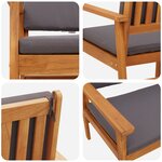 Chaises de jardin vidaXL 2 Pièces avec coussins en bois d'acacia massif