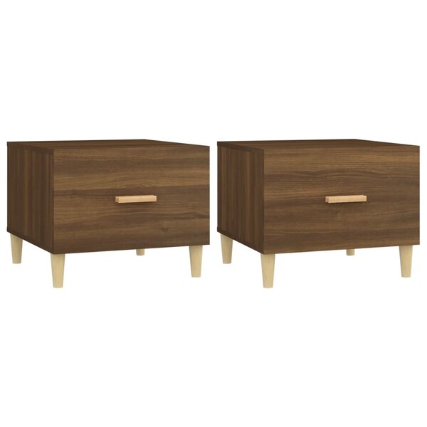 vidaXL Tables basses 2 Pièces chêne marron 50x50x40 cm bois d'ingénierie
