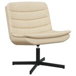 vidaXL Chaise pivotante Crème Tissu polyester  base en métal Moyenne