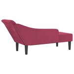 vidaXL Chaise longue avec coussins rouge bordeaux velours