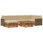 vidaXL Ensemble de canapés d'extérieur 7 Pièces Naturel et Beige