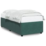 vidaXL Cadre de lit Vert foncé 100x200 cm Velours