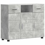 vidaXL Buffet Gris béton 88 5 x 30 5 x 73 cm Bois d'ingénierie