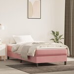 vidaXL Sommier à lattes de lit avec matelas Rose 100x200 cm Velours