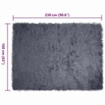 vidaXL Tapis en Peau de Mouton Synthétique Anthracite 160 x 230 cm