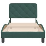 vidaXL Cadre de lit avec tête de lit Vert foncé 90x200 cm Velours