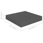 vidaXL Étagère murale flottante 4 Pièces Gris brillant 23x23 5x3 8 cm MDF