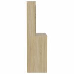 vidaXL Table de maquillage avec éclairage LED 100x40x135 cm MDF Chêne