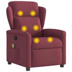 vidaXL Fauteuil de massage inclinable Rouge bordeaux Tissu