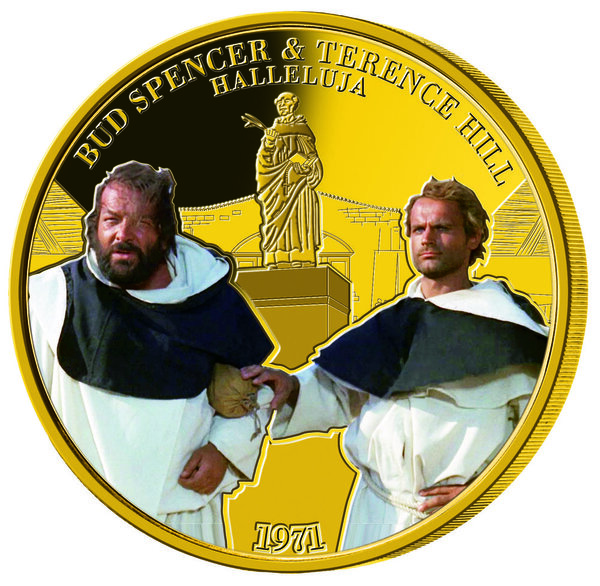 Pièce de monnaie en Fer - Or g 37 Millésime 2020 TERENCE HILL AND BUD SPENCER