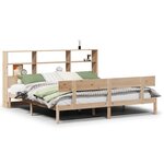 vidaXL Lit bibliothèque sans matelas 200x200 cm bois massif de pin