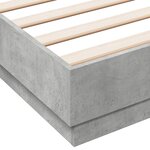 vidaXL Cadre de lit avec lumières LED gris béton 135x190 cm