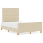 Lit vidaXL Crème 120x200 cm en tissu
