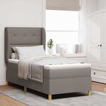 vidaXL Lit à ressorts avec matelas Taupe 190 x 90 cm tissu