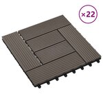 vidaXL Carreau de terrasse 22 Pièces Marron foncé 30 x 30 cm WPC