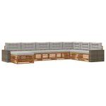 vidaXL Ensemble de canapés d'extérieur 8 Pièces Naturel et gris clair