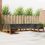 vidaXL Ensemble de canapés d'extérieur 9 Pièces Naturel et Anthracite
