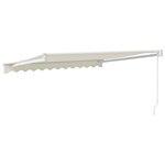 vidaXL Auvent rétractable crème 3x2 5 m tissu et aluminium