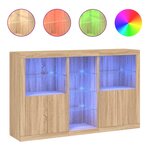 vidaXL Buffet avec lumières LED chêne sonoma 162x37x100 cm
