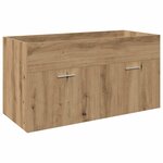 vidaXL Meuble lavabo et bassin intégré chêne artisanal bois ingénierie