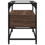 vidaXL Meuble TV avec dessus en verre chêne marron bois d'ingénierie